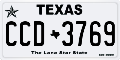 TX license plate CCD3769