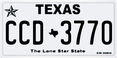 TX license plate CCD3770