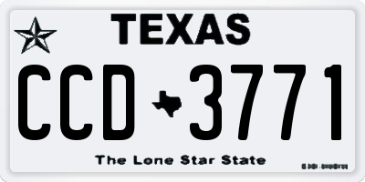 TX license plate CCD3771