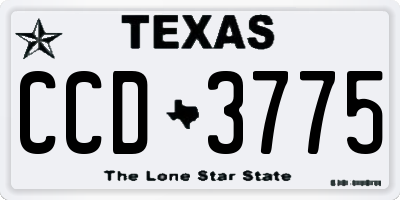 TX license plate CCD3775
