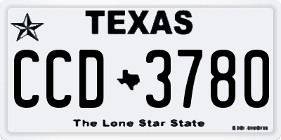 TX license plate CCD3780