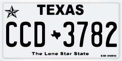 TX license plate CCD3782
