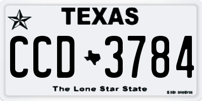 TX license plate CCD3784