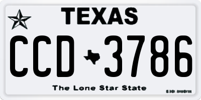 TX license plate CCD3786