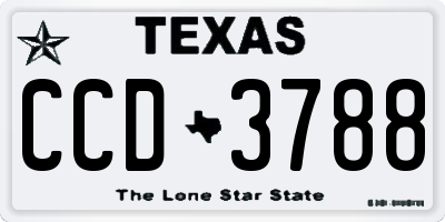 TX license plate CCD3788
