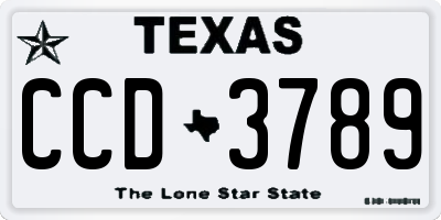 TX license plate CCD3789