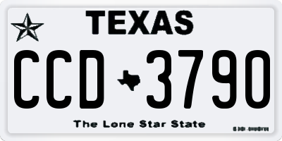 TX license plate CCD3790