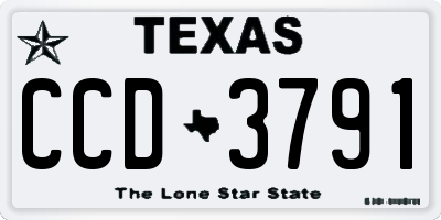 TX license plate CCD3791