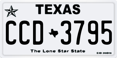 TX license plate CCD3795
