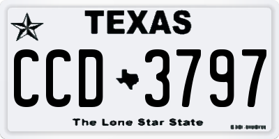 TX license plate CCD3797