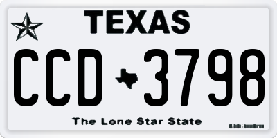TX license plate CCD3798