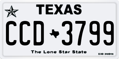 TX license plate CCD3799