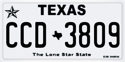 TX license plate CCD3809