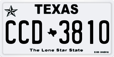 TX license plate CCD3810