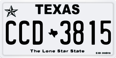 TX license plate CCD3815