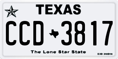TX license plate CCD3817