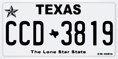 TX license plate CCD3819