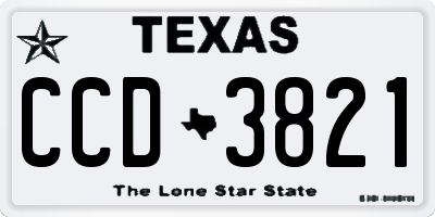 TX license plate CCD3821