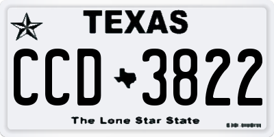 TX license plate CCD3822