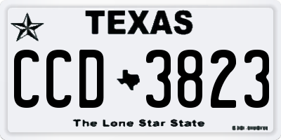 TX license plate CCD3823