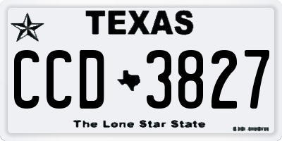 TX license plate CCD3827