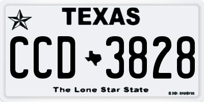 TX license plate CCD3828