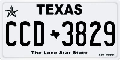 TX license plate CCD3829