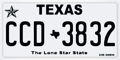 TX license plate CCD3832