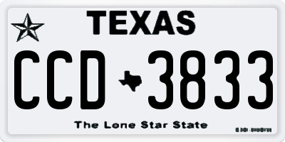 TX license plate CCD3833
