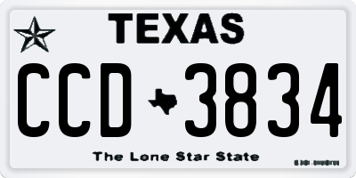 TX license plate CCD3834