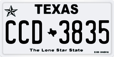 TX license plate CCD3835