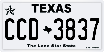 TX license plate CCD3837