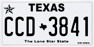 TX license plate CCD3841