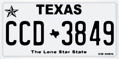 TX license plate CCD3849