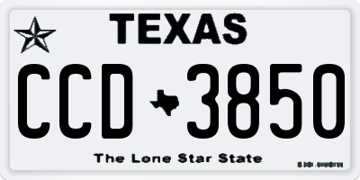 TX license plate CCD3850