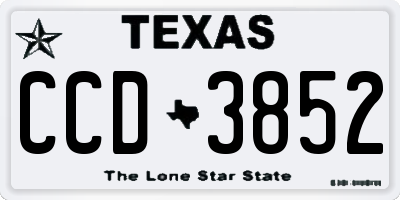 TX license plate CCD3852