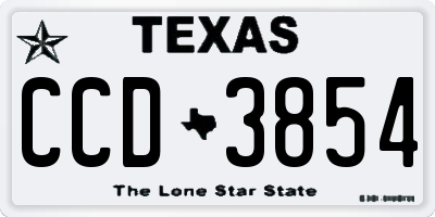 TX license plate CCD3854