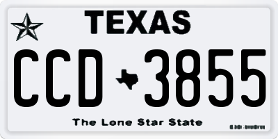 TX license plate CCD3855