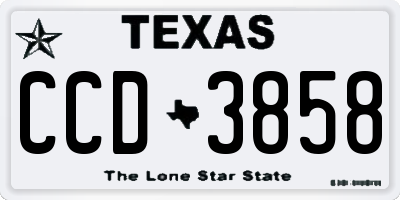TX license plate CCD3858