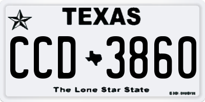 TX license plate CCD3860