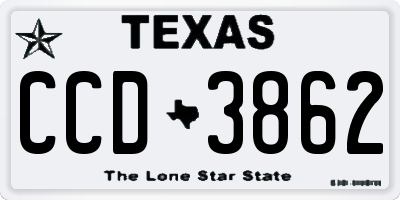 TX license plate CCD3862