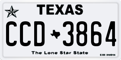 TX license plate CCD3864