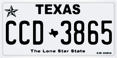 TX license plate CCD3865