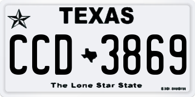 TX license plate CCD3869