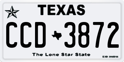 TX license plate CCD3872