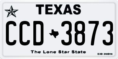 TX license plate CCD3873