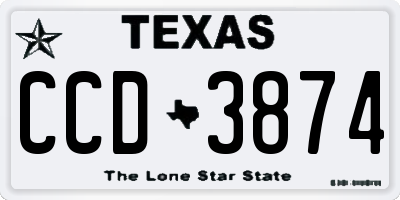 TX license plate CCD3874