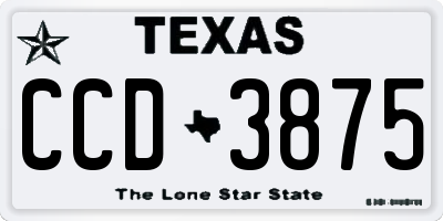 TX license plate CCD3875