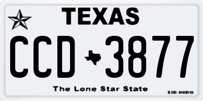 TX license plate CCD3877