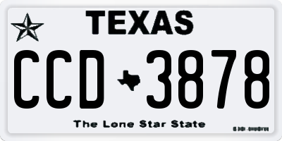 TX license plate CCD3878